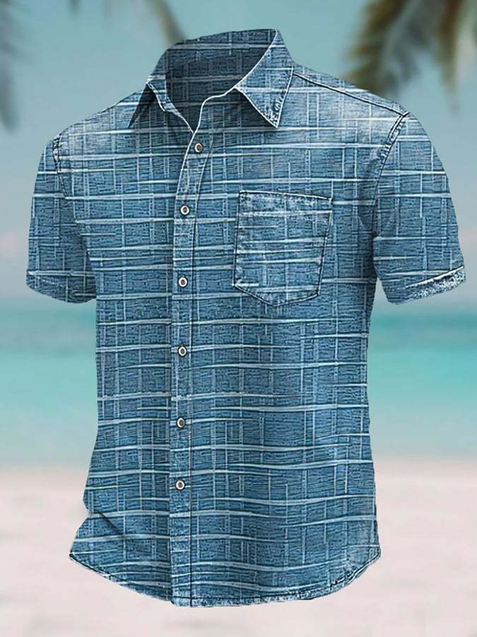 Men's Resort Print Short Sleeve Shirt