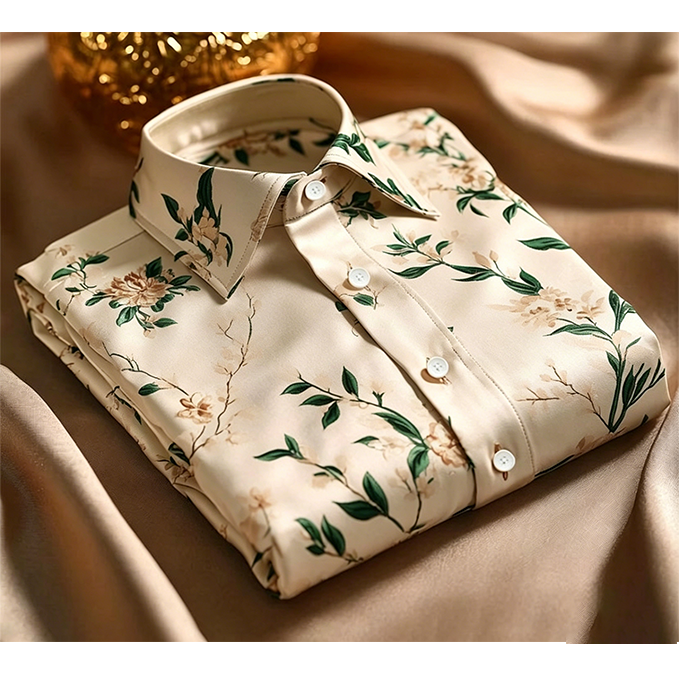 Business Casual Floral Print Shirt