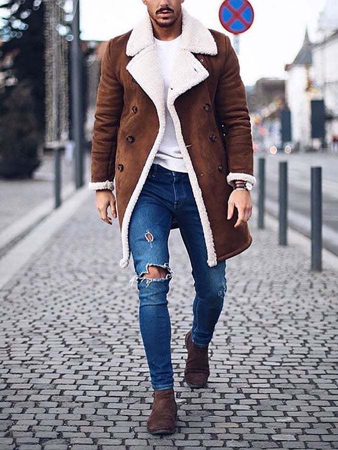 Men's Long Sleeve Warm Thicken Coat
