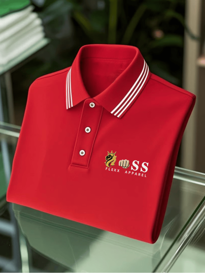 Men's Business Casual Printed Polo Shirt