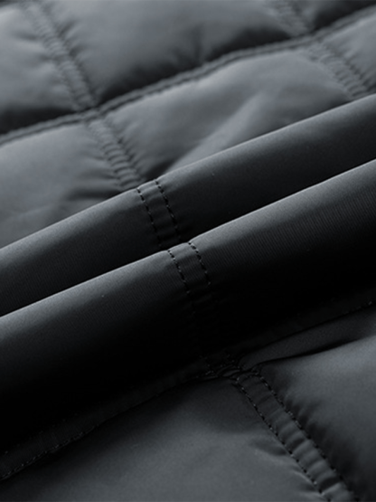 Men's Vintage Plaid Cotton Waffle Patchwork Casual Cotton Jacket