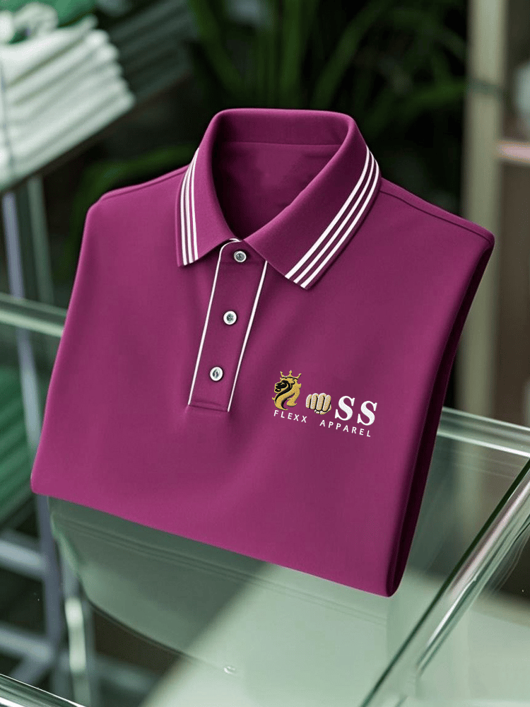 Men's Business Casual Printed Polo Shirt