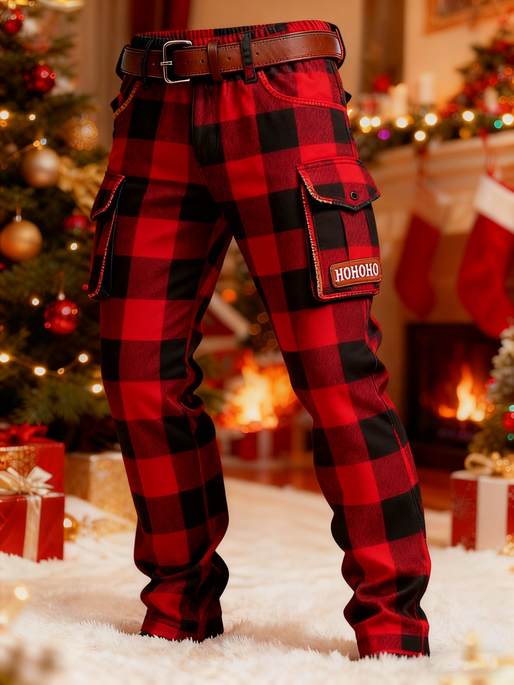 Men's Christmas HOHOHO Printed Cargo Pants
