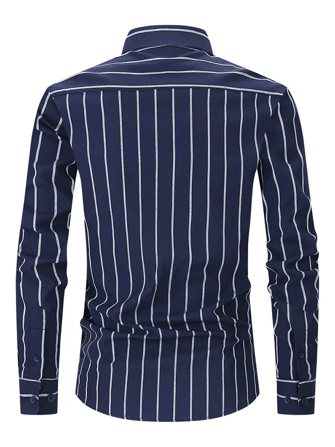 Men's Striped Business Casual Shirt