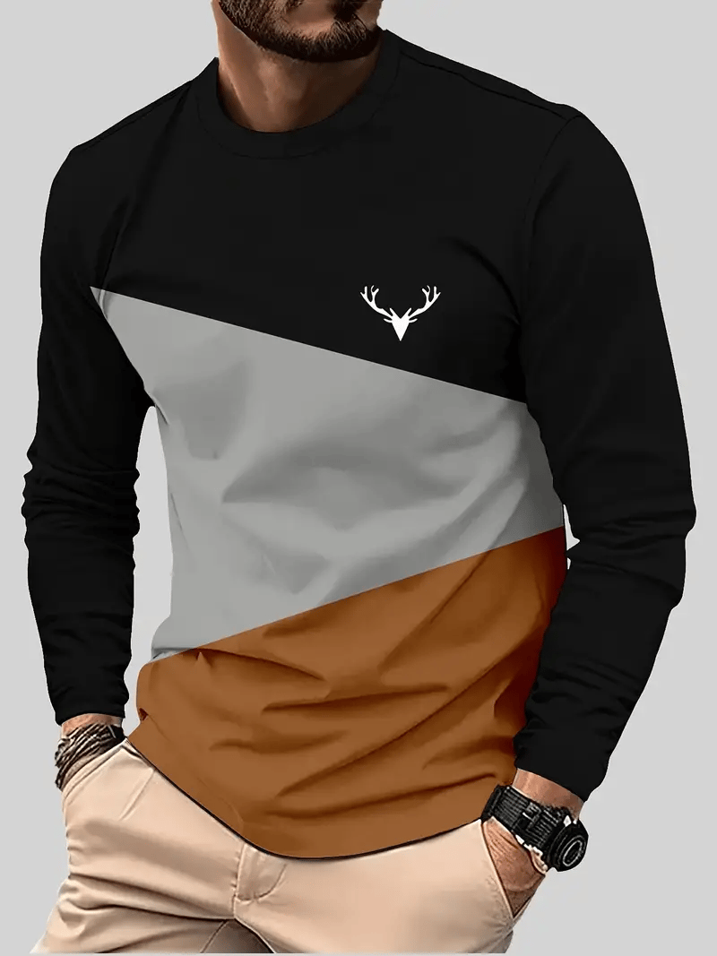 Men's Business Striped Long Sleeve T-Shirt