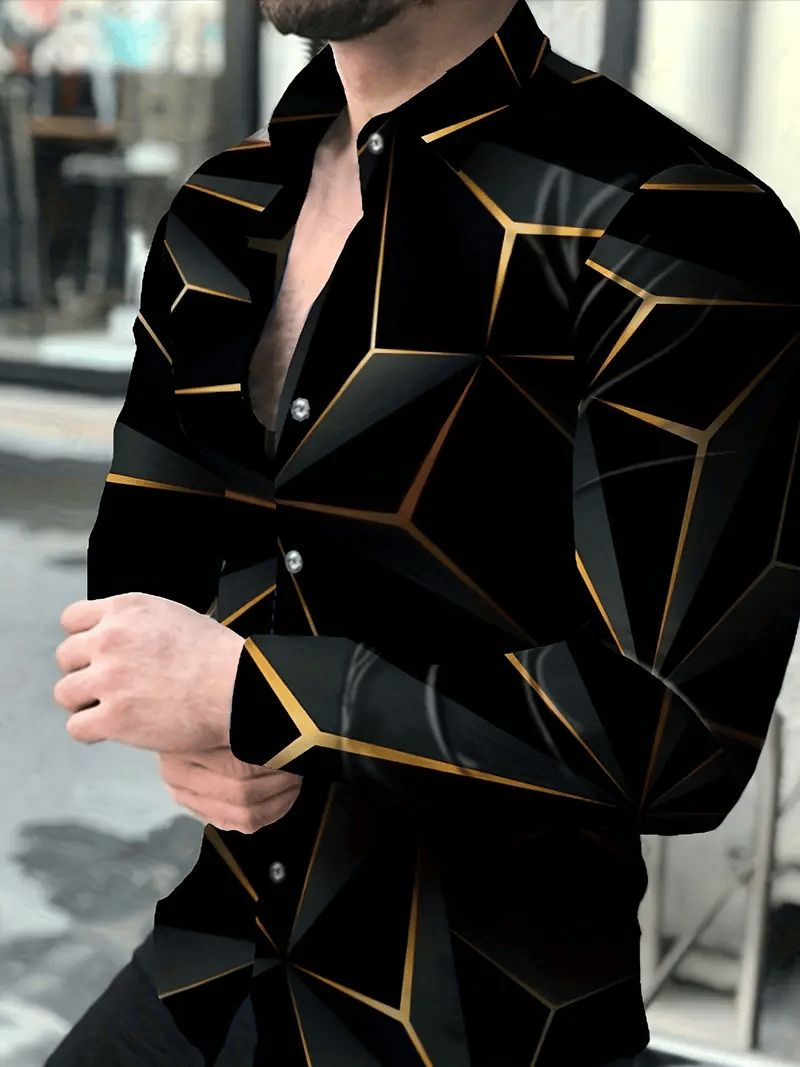 Men's Plaid Business Long Sleeve Shirt