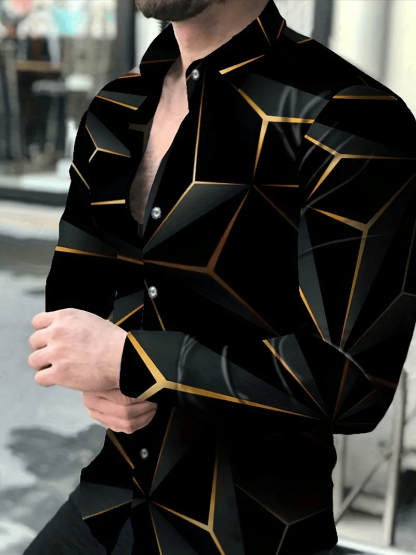 Men's Plaid Business Long Sleeve Shirt