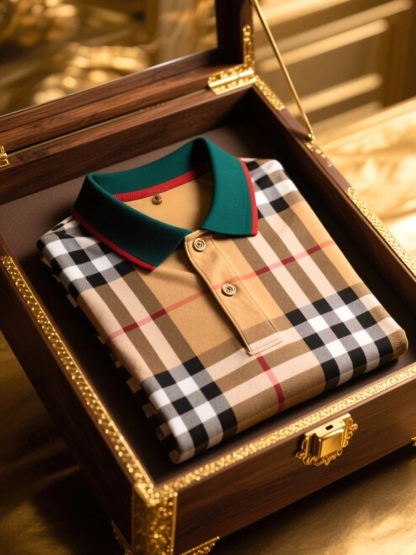 Men's Business Casual Button Short Sleeve Polo Shirt