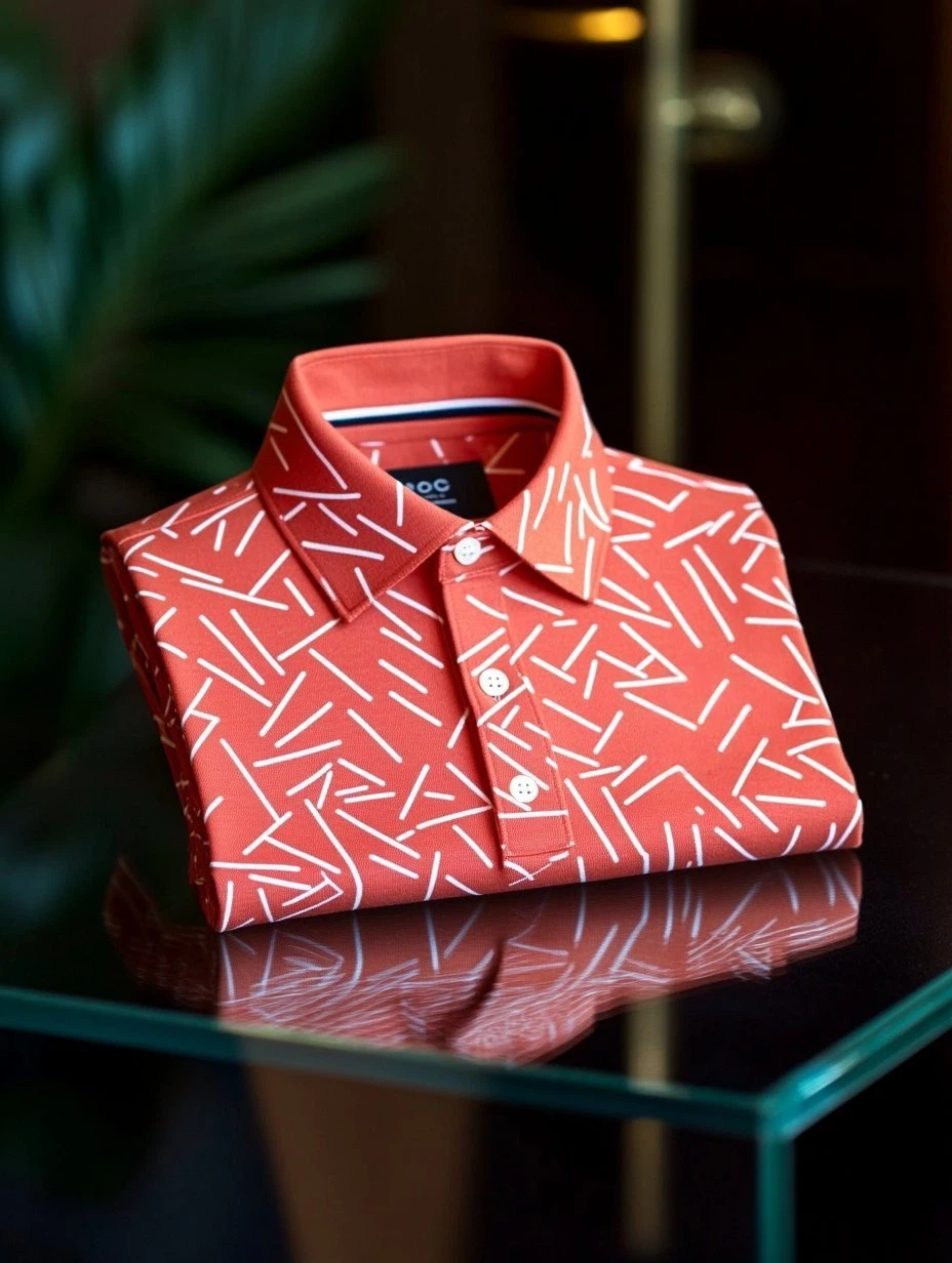 Men's Business Casual Fish Embroidered Button Short Sleeve Polo Shirt