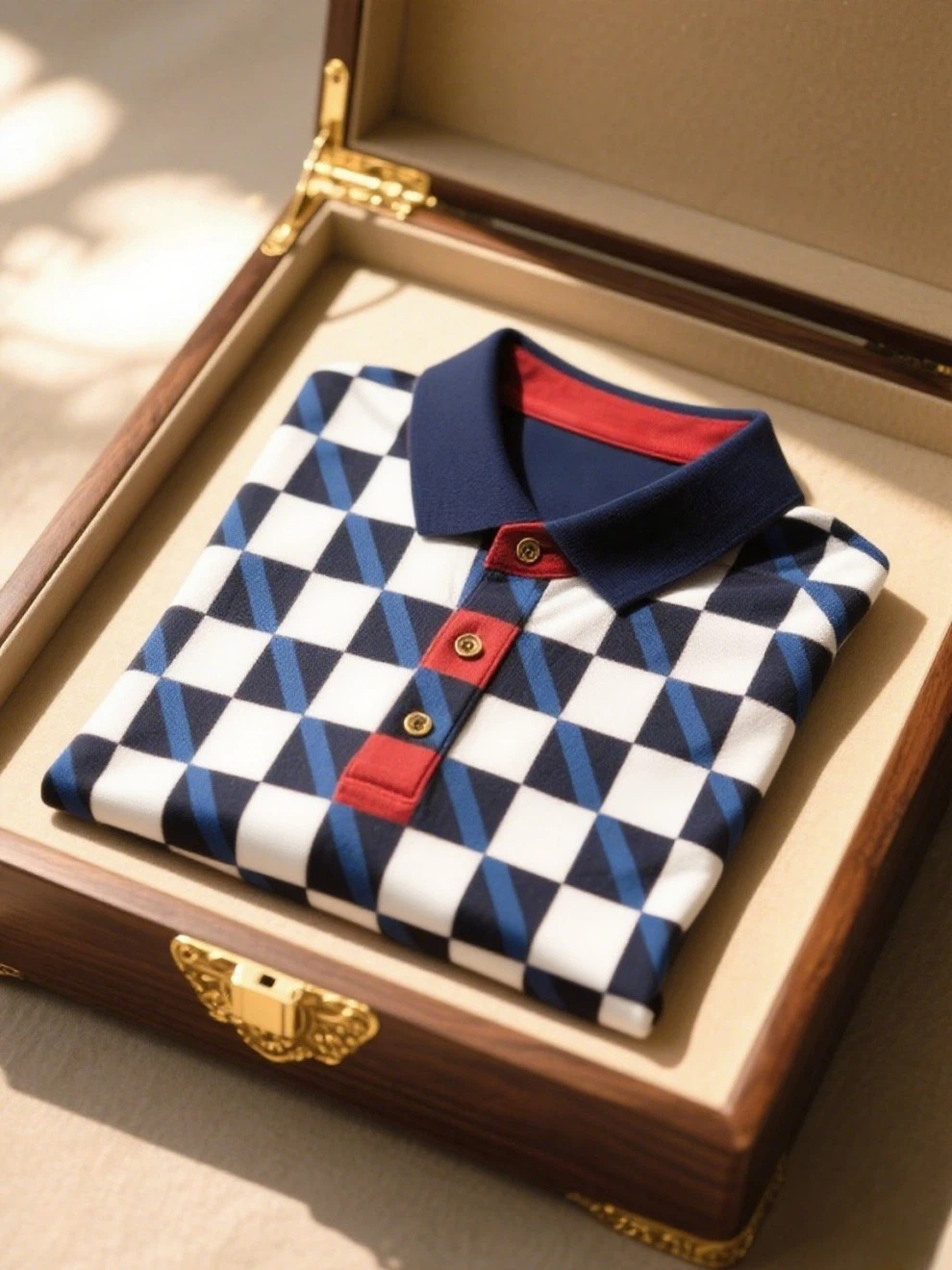 Men's Business Casual Color Block Stripe Logo Button Short Sleeve Polo