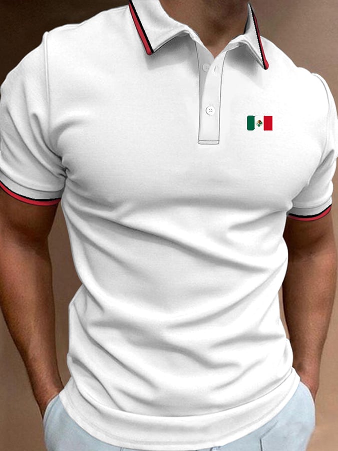Men's Vintage Mexican Independence Day Simple Polo Shirt