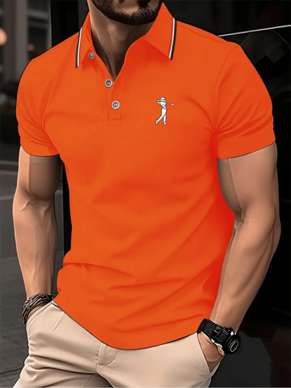 Men's Golf Casual Printed Casual Polo Shirt