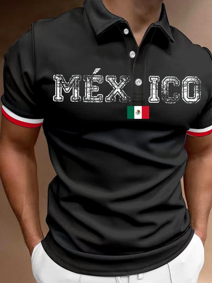 Men's Mexican Independence Day Printed Polo Shirt