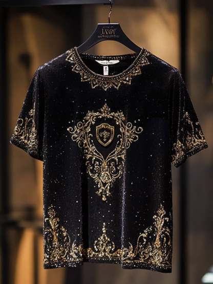 Men's Business Luxury Printed Short Sleeve T-Shirt