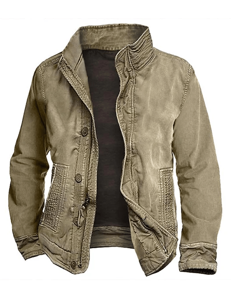 Men's Western Outdoor Vintage Multi-Pocket Jacket
