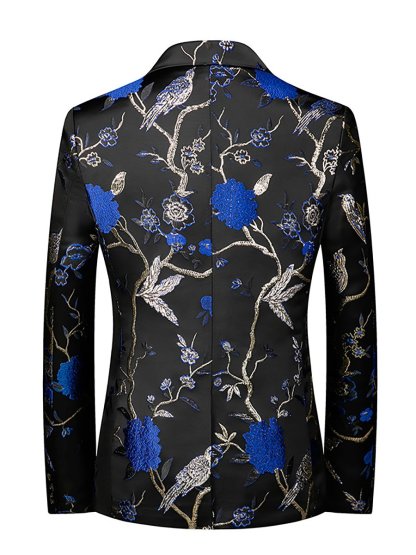 Men's Business Casual Banquet Gold Stamping Suit Jacket