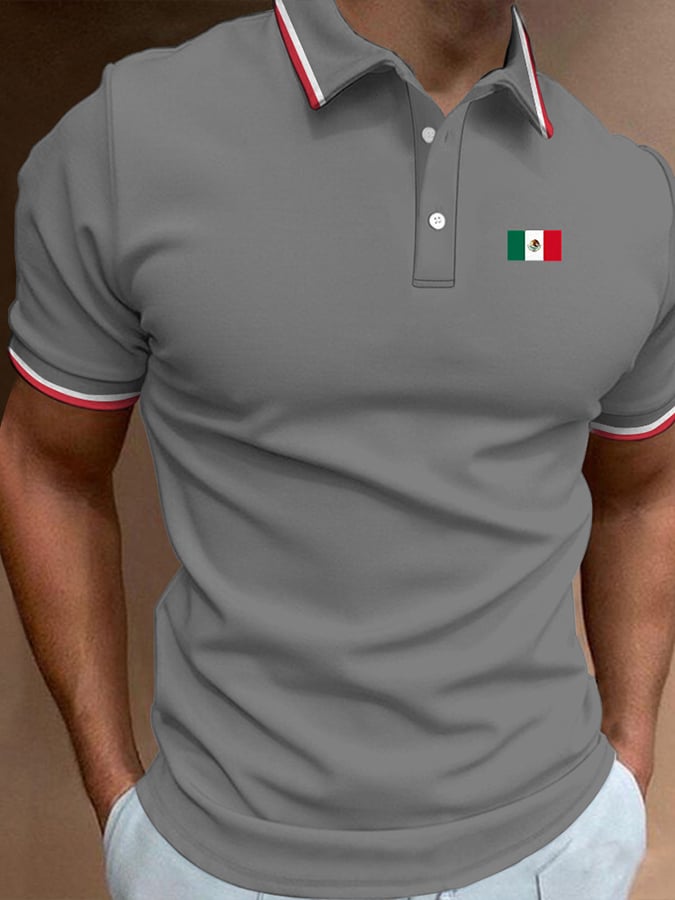 Men's Vintage Mexican Independence Day Simple Polo Shirt