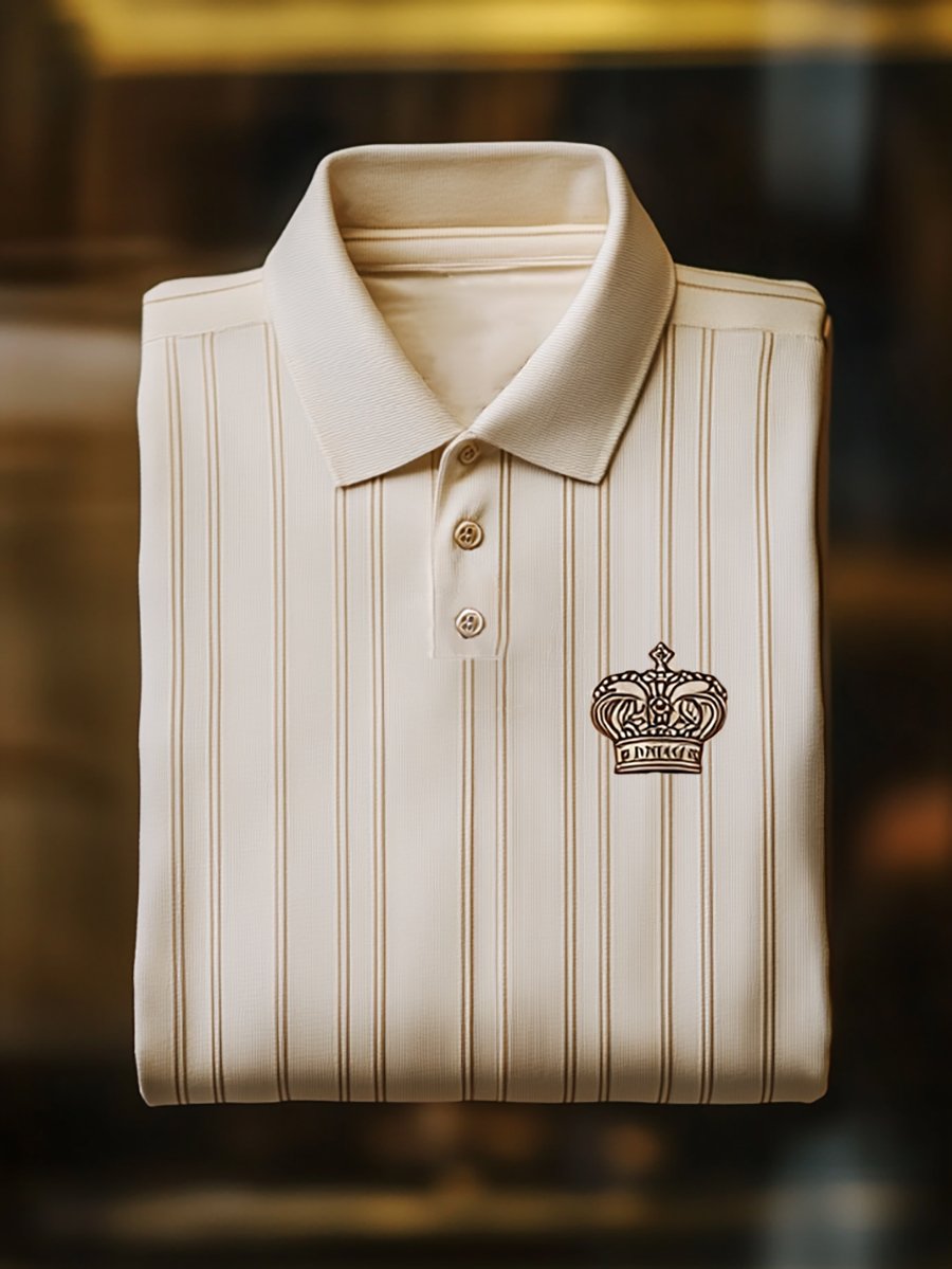 Men's Vintage Business Long Sleeve Polo Shirt