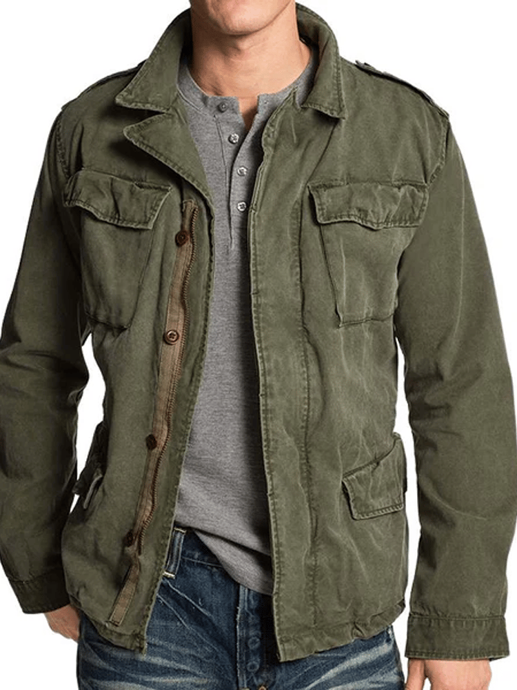 Men's Western Outdoor Vintage Multi-Pocket Jacket