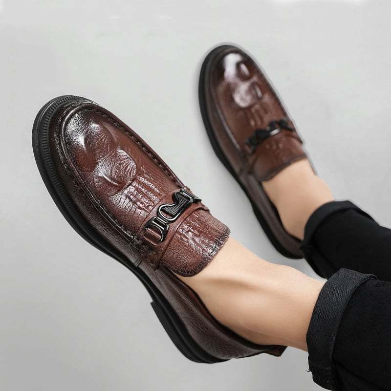 Men's Business Casual Lace-up Pointed Toe Faux Leather Shoes