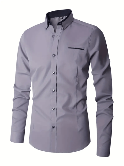 Men's Geometric Design Business Casual Shirt