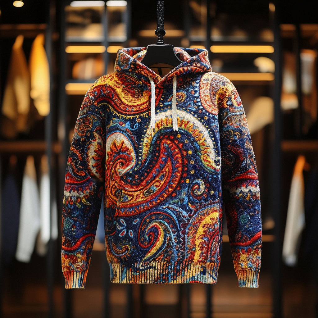 Paisley Art Print Hoodie Men