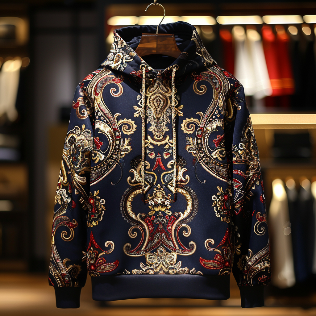Paisley Art Print Hoodie Men