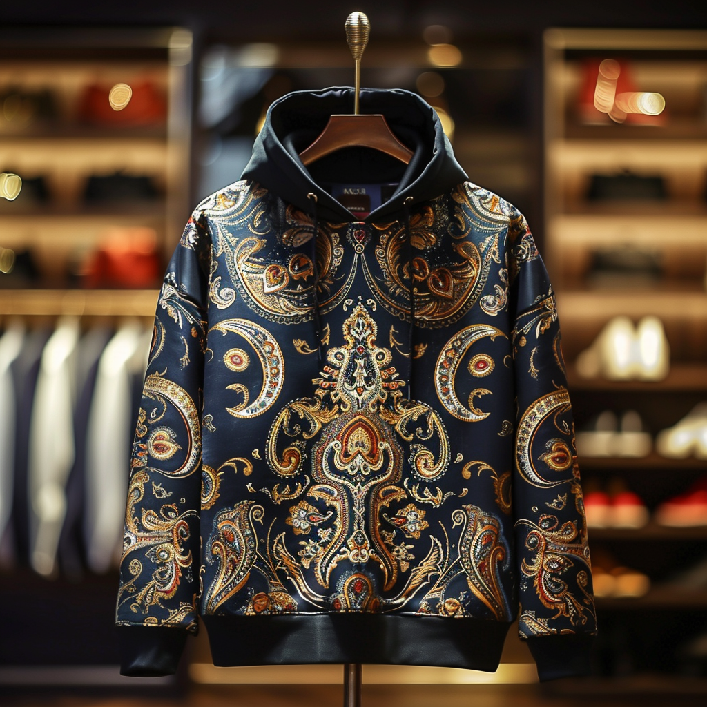 Paisley Art Print Hoodie Men