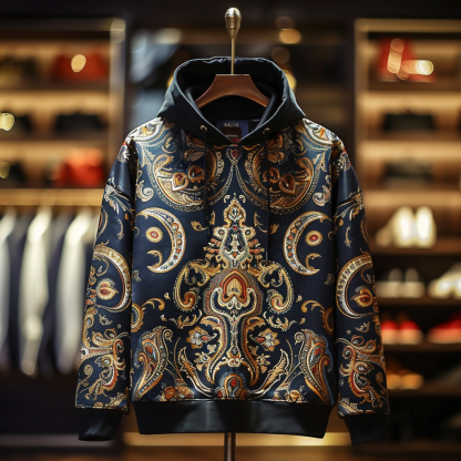 Paisley Art Print Hoodie Men