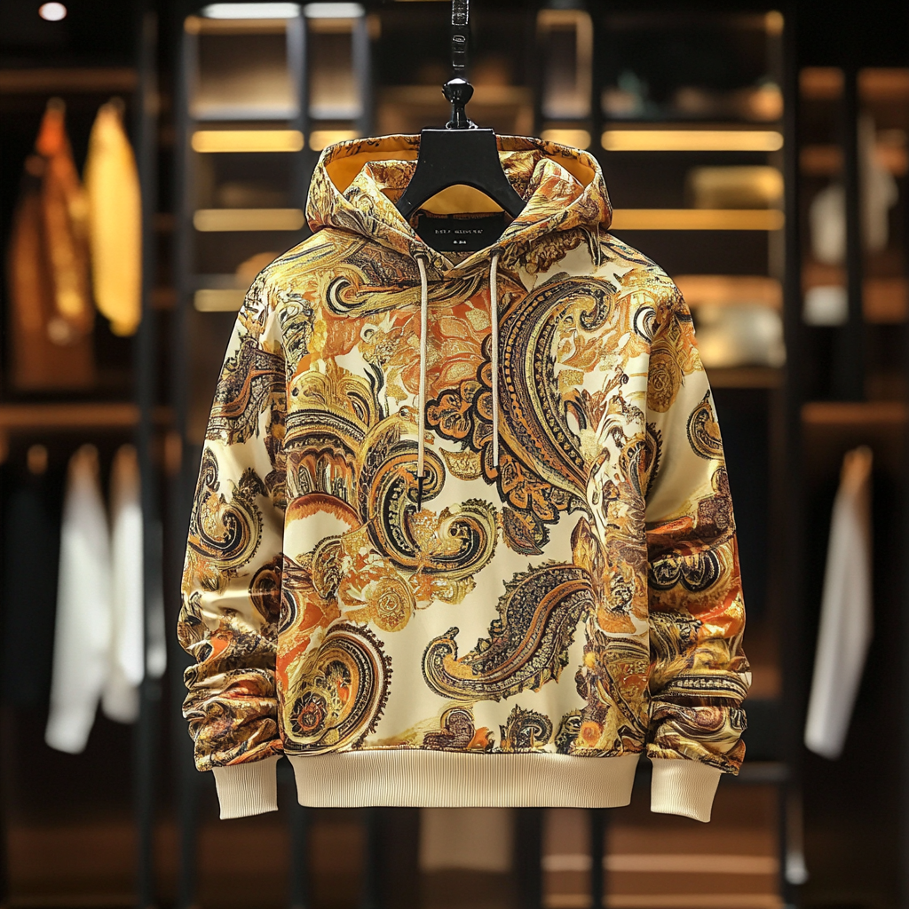 Paisley Art Print Hoodie Men