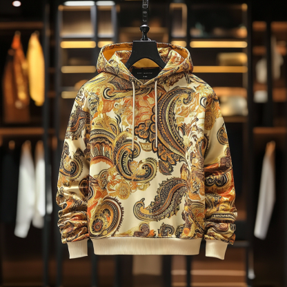 Paisley Art Print Hoodie Men