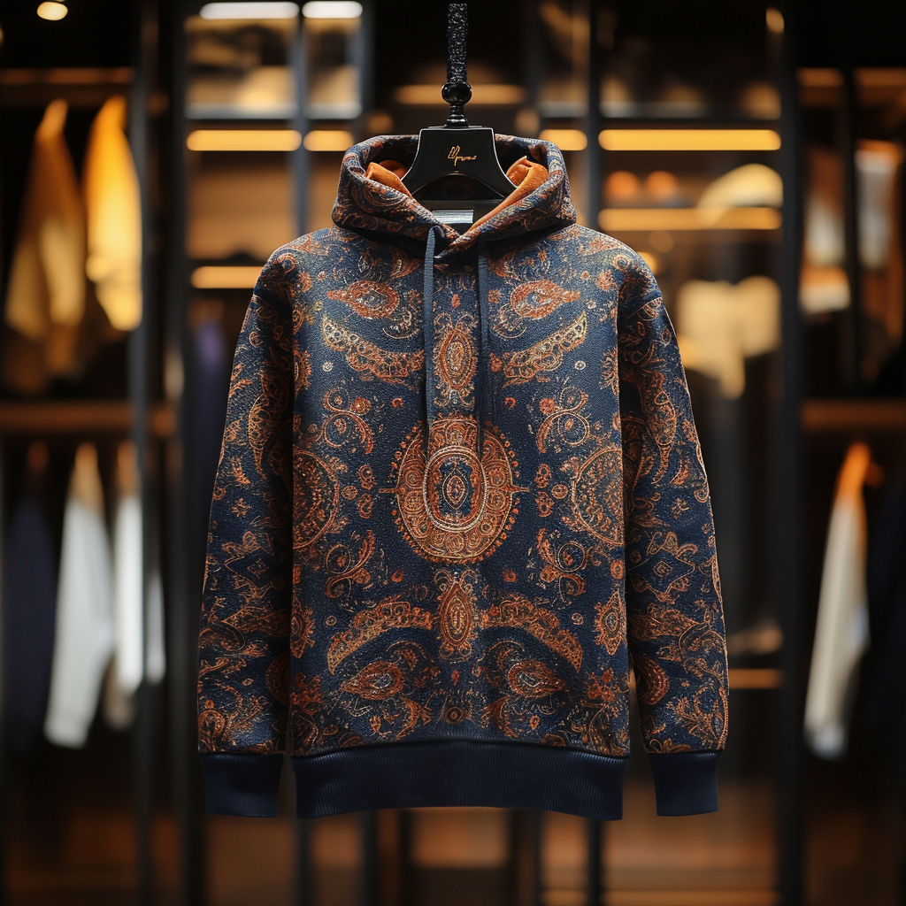 Paisley Art Print Hoodie Men