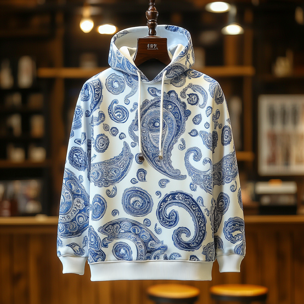 Paisley Art Print Hoodie Men