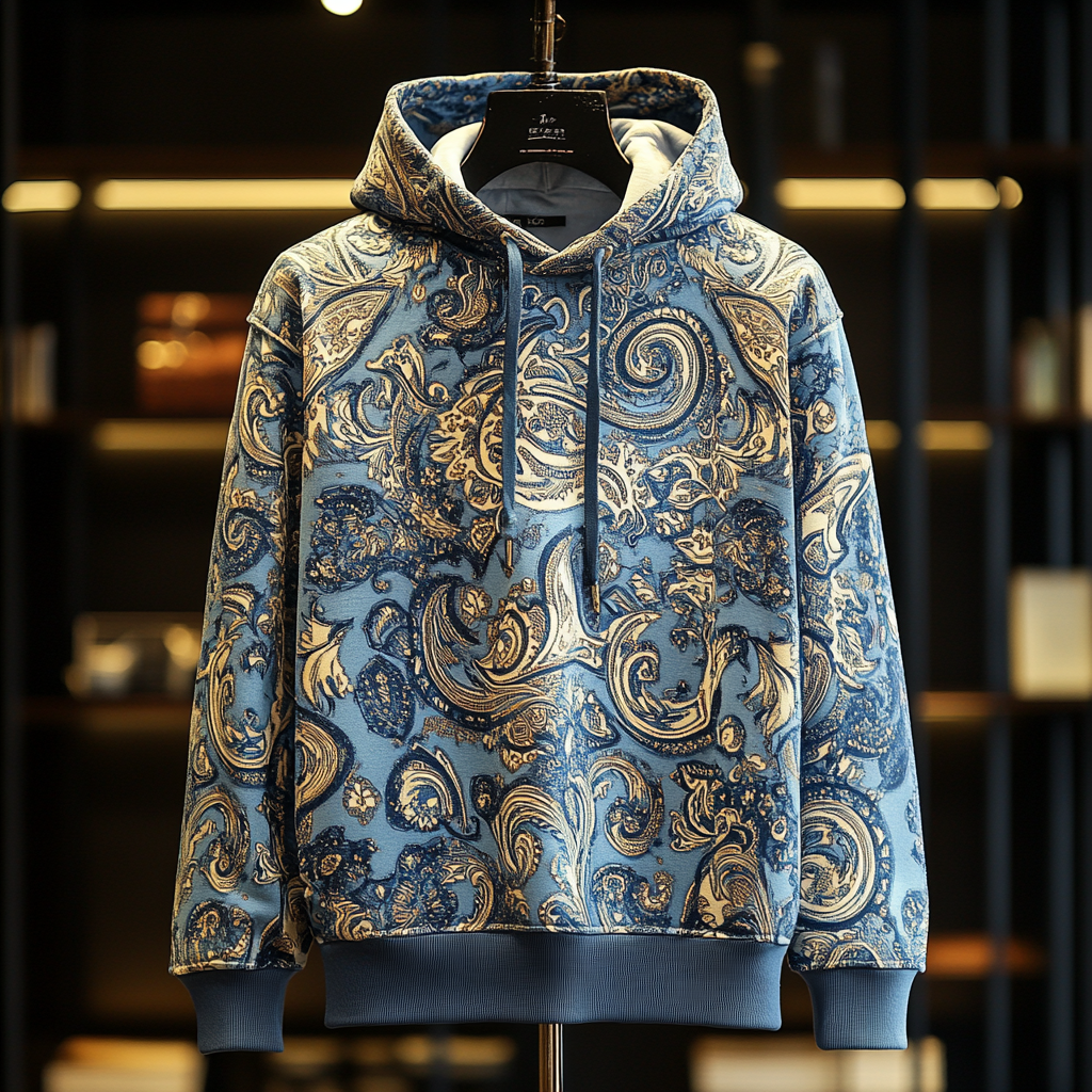 Paisley Art Print Hoodie Men