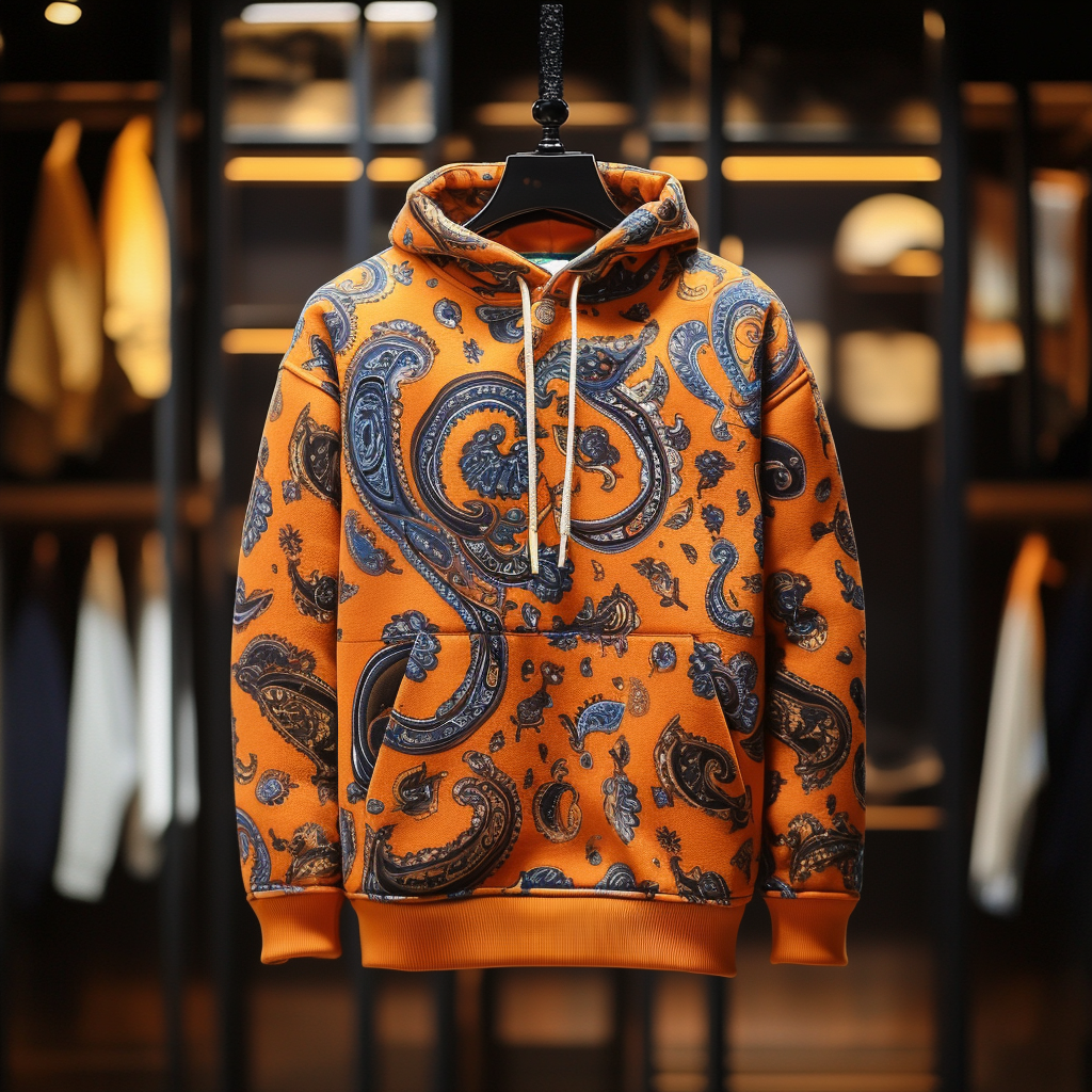 Paisley Art Print Hoodie Men