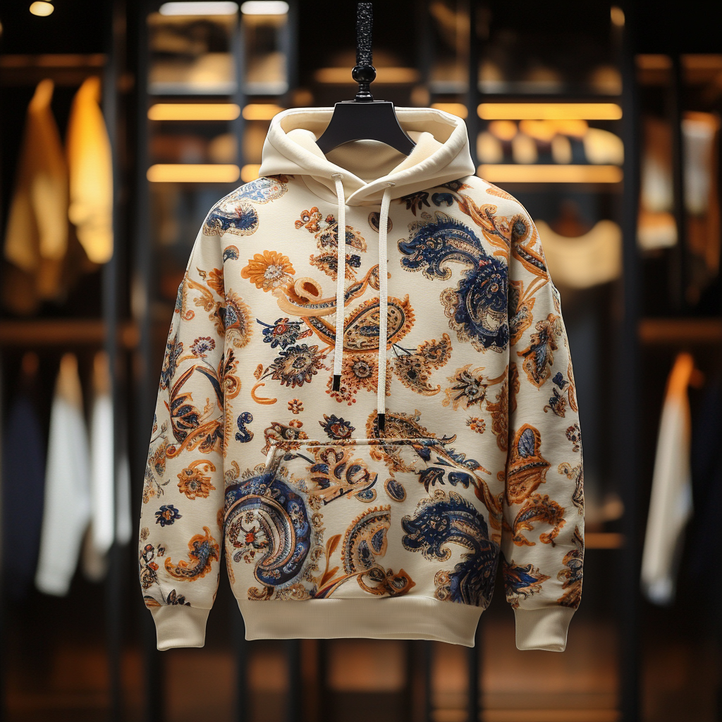 Paisley Art Print Hoodie Men