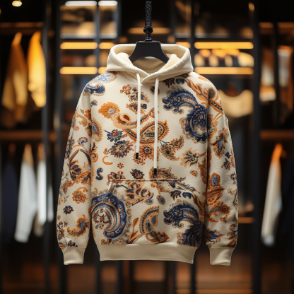 Paisley Art Print Hoodie Men
