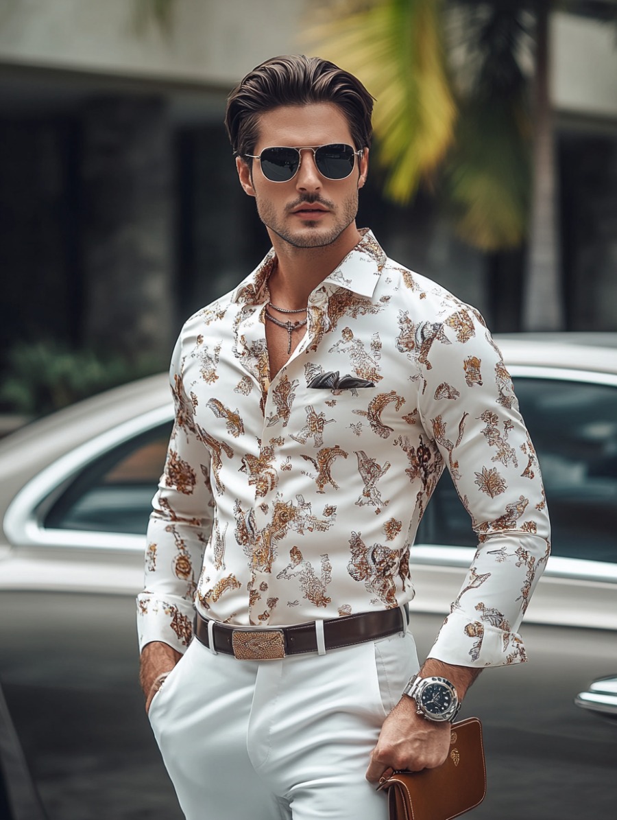 Business Classic Luxury High Quality Versatile Men's Fashion Long-sleeved Shirt