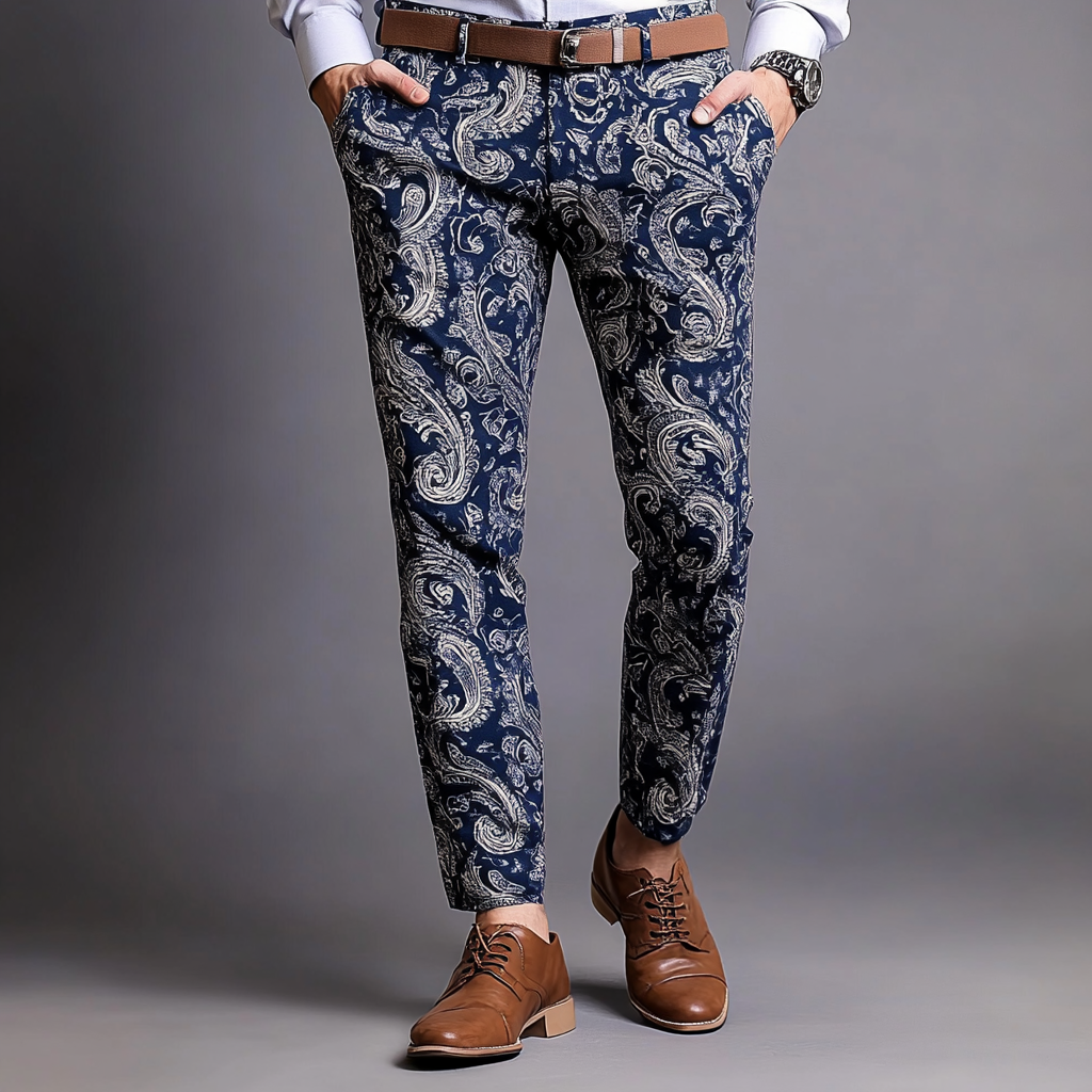 High elastic fabric luxury business casual men's fashion trousers