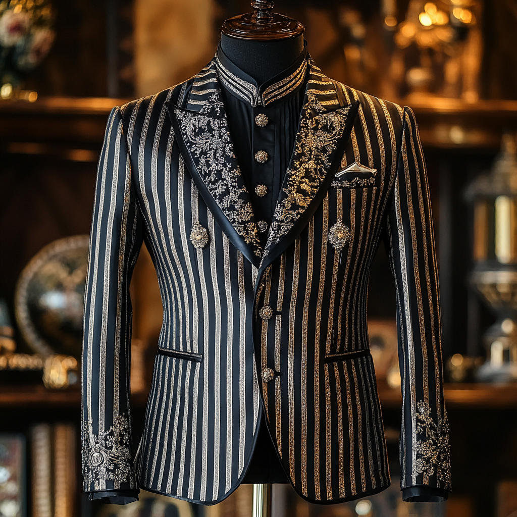 Unique embroidery business gentleman casual Men's Luxury Business Casu