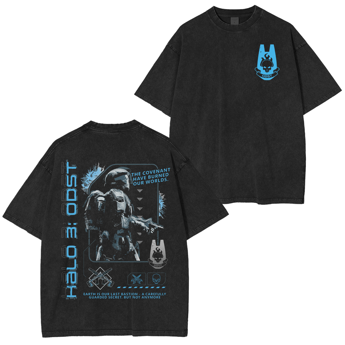The Rockie Halo 3: ODST game 2 Sides Unisex Wahsed T-Shirt