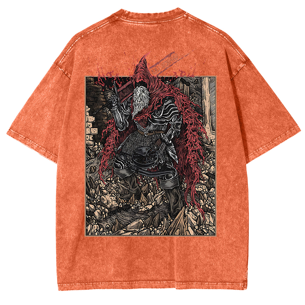 Dark Souls Slave Knight Gael Grim Unisex Washed T-Shirt