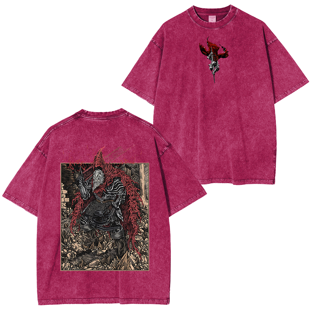 Dark Souls Slave Knight Gael Grim Unisex Washed T-Shirt