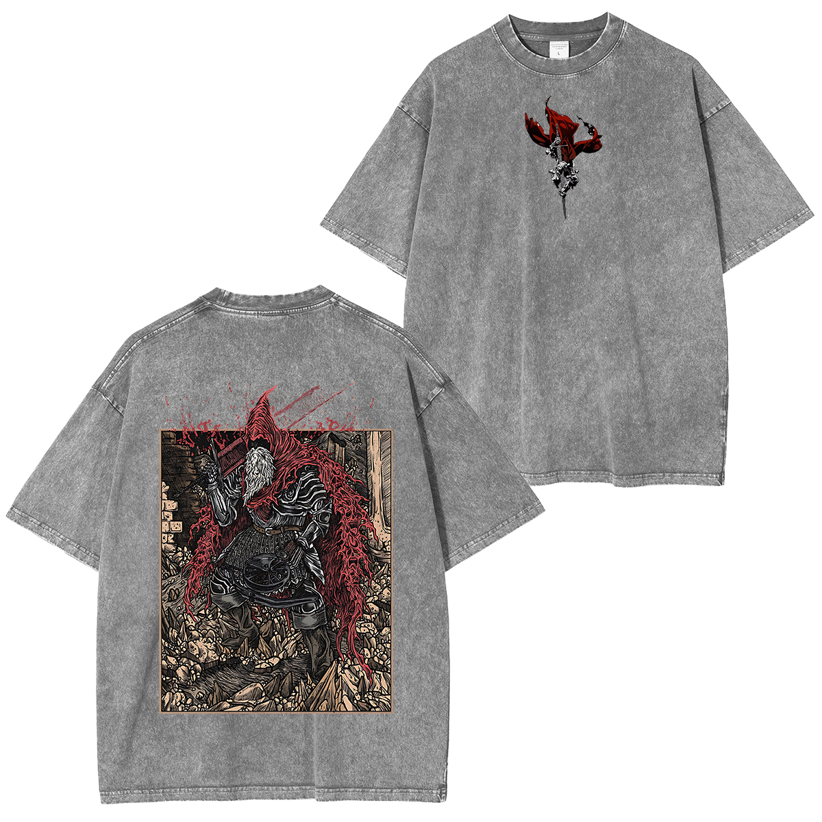 Dark Souls Slave Knight Gael Grim Unisex Washed T-Shirt