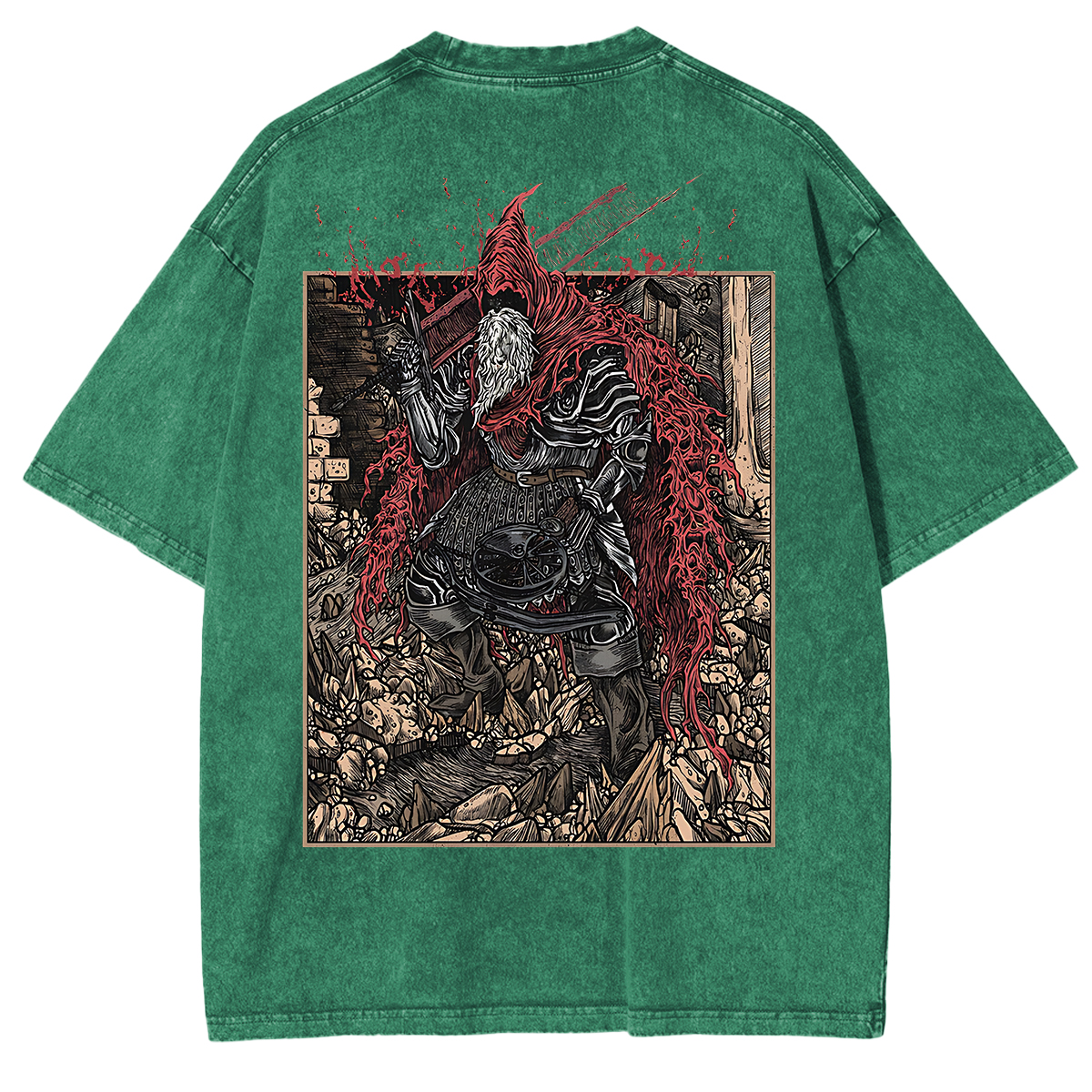 Dark Souls Slave Knight Gael Grim Unisex Washed T-Shirt