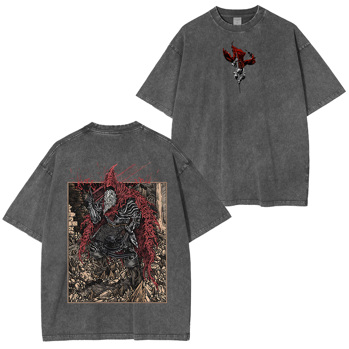 Dark Souls Slave Knight Gael Grim Unisex Washed T-Shirt