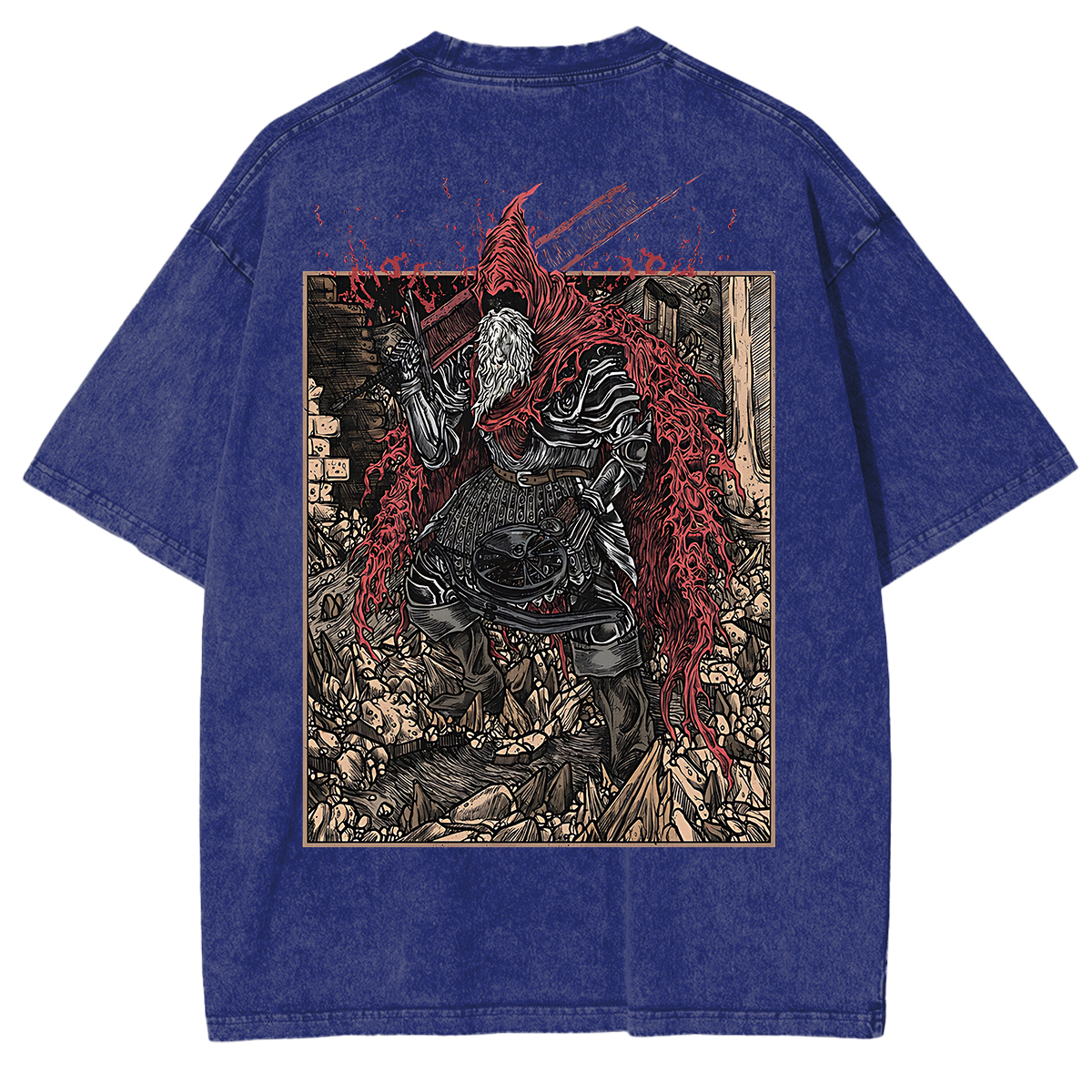 Dark Souls Slave Knight Gael Grim Unisex Washed T-Shirt