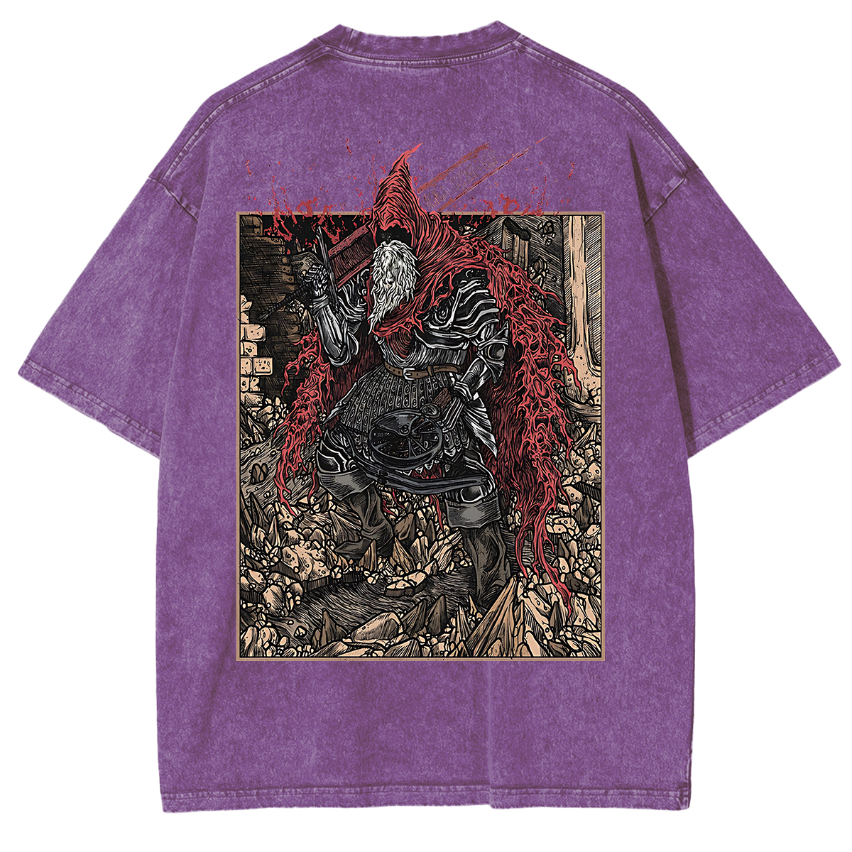 Dark Souls Slave Knight Gael Grim Unisex Washed T-Shirt