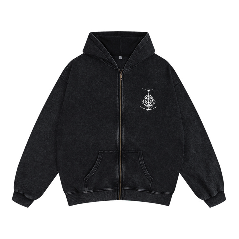 Malenia, blade of miquella Unisex Washed Zip Up Hoodie