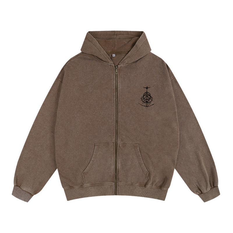 Malenia, blade of miquella Unisex Washed Zip Up Hoodie